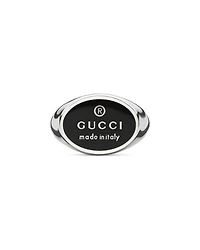 Sterling Silver Trademark Black Enamel Ring