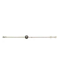 18K Yellow Gold Interlocking Onyx & Diamond Accent Logo Bracelet