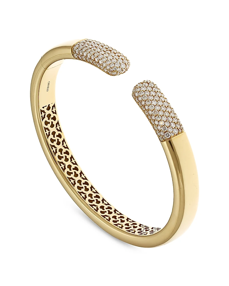 Crivelli 18K Yellow Gold Pave Diamond Bangle Bracelet - Exclusive