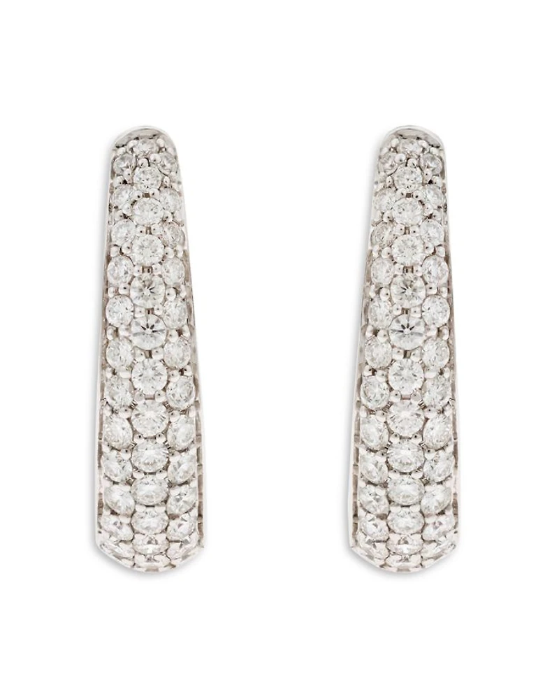 18K White Gold Via Fiori Chiari Diamond Huggie Earrings - Exclusive, Italy Campaign