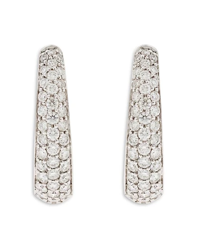 18K White Gold Via Fiori Chiari Diamond Huggie Earrings - Exclusive, Italy Campaign