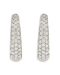 18K White Gold Via Fiori Chiari Diamond Huggie Earrings - Exclusive, Italy Campaign