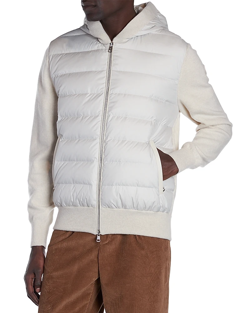 Moncler Hooded Zip Front Quilted Jacket