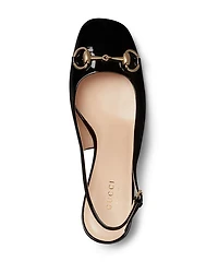 Women's Horsebit Patent Slingback Pumps