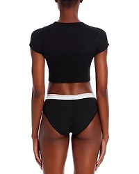 Cropped Short Sleeve Crewneck Tee