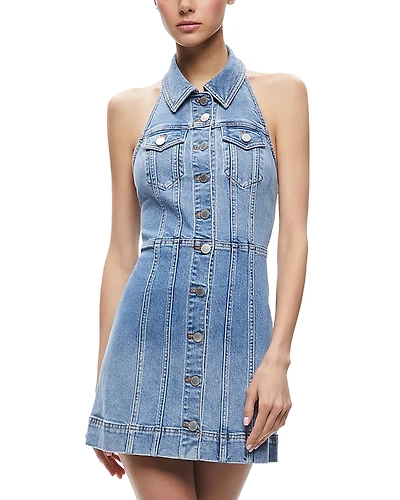 Alice and Olivia Kendall Denim Mini Dress