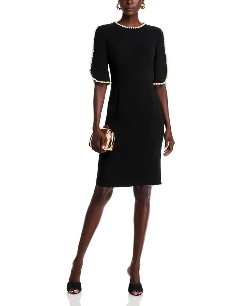 Pearl Trim Sheath Dress