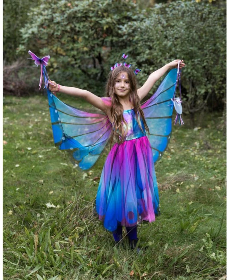 Butterfly Twirl Dress & Wings Costume - Ages 3+