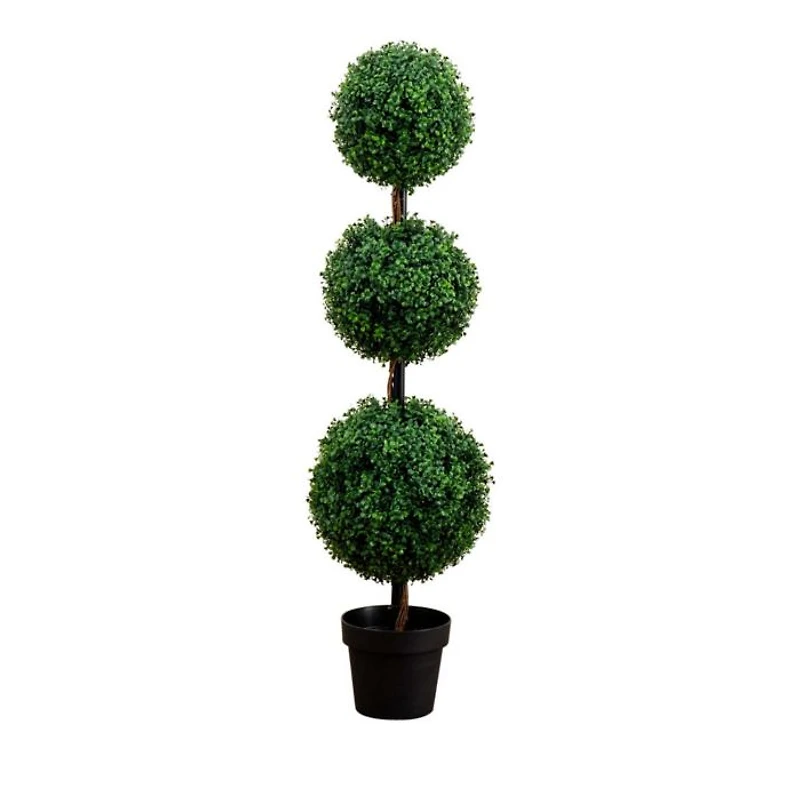 4' Artificial Triple Ball Boxwood Topiary Tree (Indoor/Outdoor)