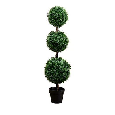 4' Artificial Triple Ball Boxwood Topiary Tree (Indoor/Outdoor)