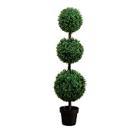 4' Artificial Triple Ball Boxwood Topiary Tree (Indoor/Outdoor)