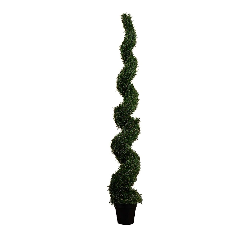 Nearly Natural 8' Uv Resistant Artificial Rosemary Spiral Topiary Tree (Indoor/Outdoor)