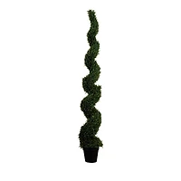 Nearly Natural 8' Uv Resistant Artificial Rosemary Spiral Topiary Tree (Indoor/Outdoor)