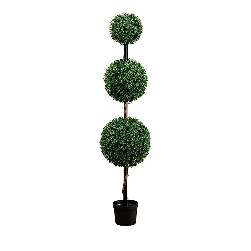 Nearly Natural 6' Artificial Triple Ball Boxwood Topiary Tree (Indoor/Outdoor)