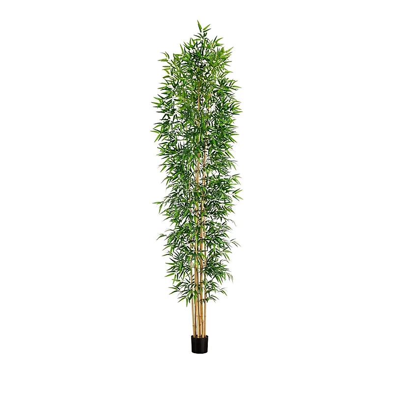 Nearly Natural 12' Artificial Bamboo Tree with Real Bamboo Trunks