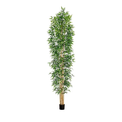 Nearly Natural 12' Artificial Bamboo Tree with Real Bamboo Trunks