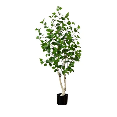 5' Artificial Birch Tree with Real Touch Leaves