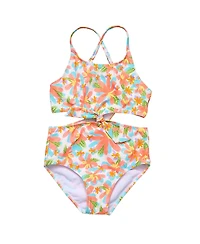 Snapper Rock Unisex Hawaiian Luau Sustainable Cut Out Swimsuit-Little