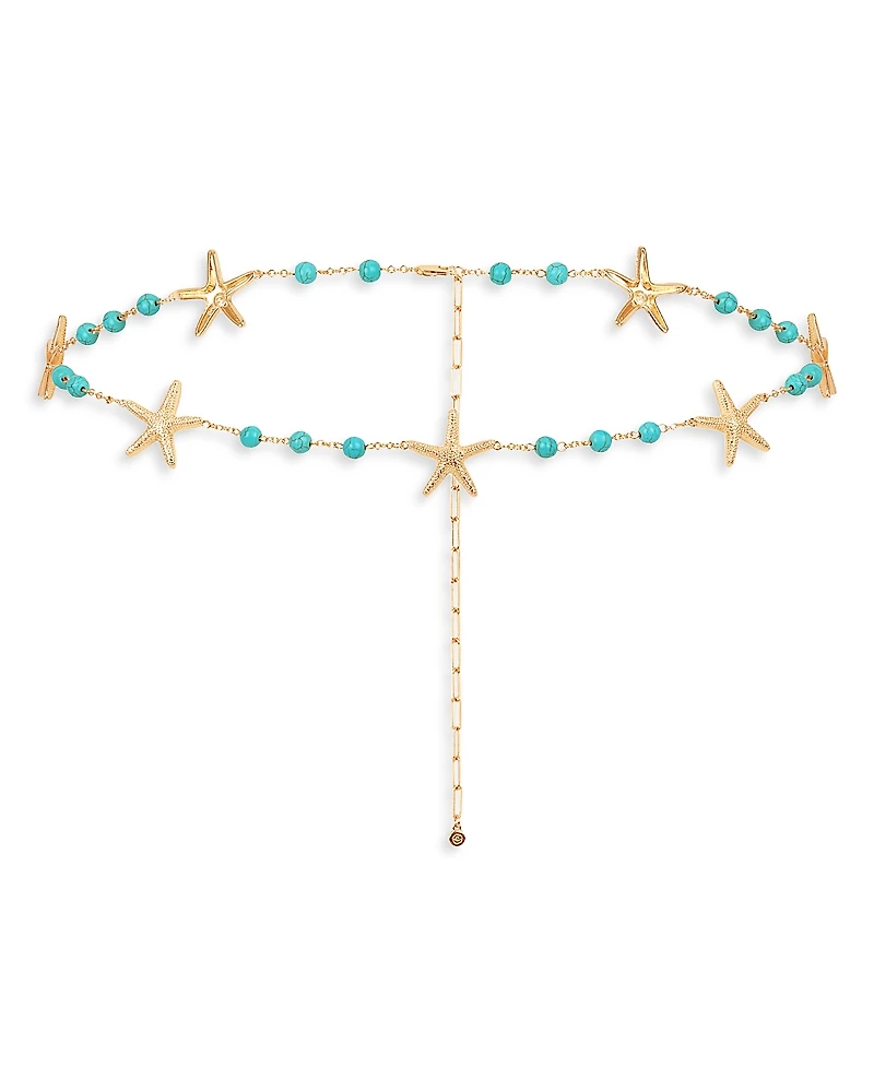 Ettika Starfish & Turquoise Linked Body Chain