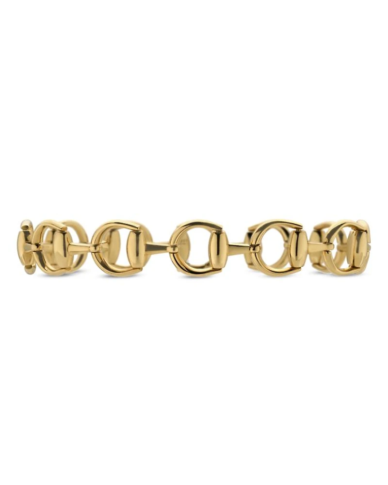 18K Yellow Gold Horsebit Open Link Chain Bracelet