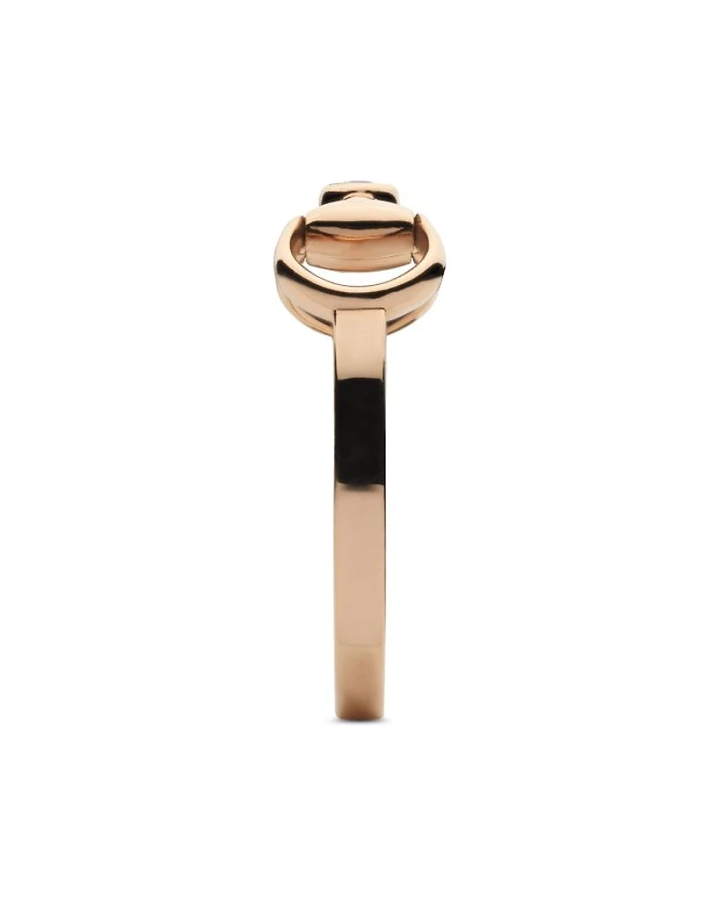 18K Rose Gold Horsebit Diamond Accent Ring