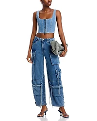 Duo Cargo Jeans Blue Denim