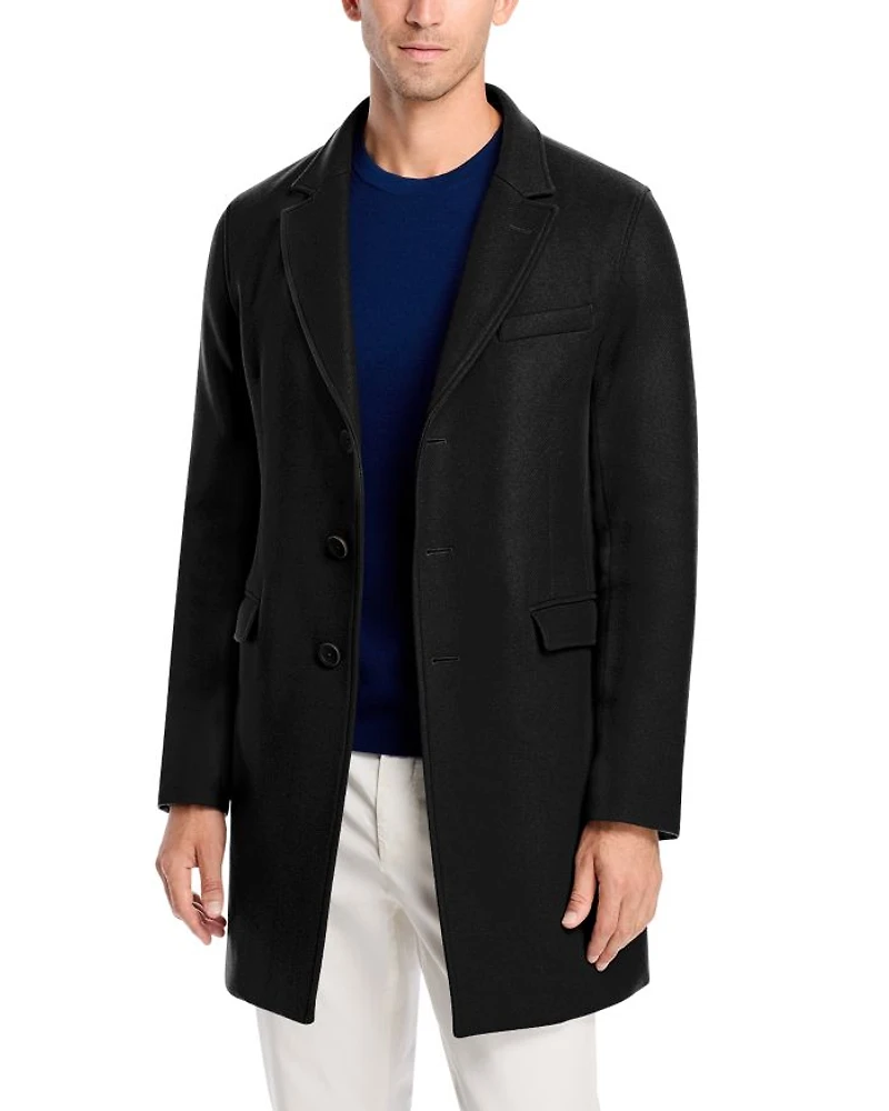 Diagonal Topcoat with Removable Windguard