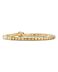 Men's 18K Yellow Gold Spiritual Beads Textured Square Link Bracelet