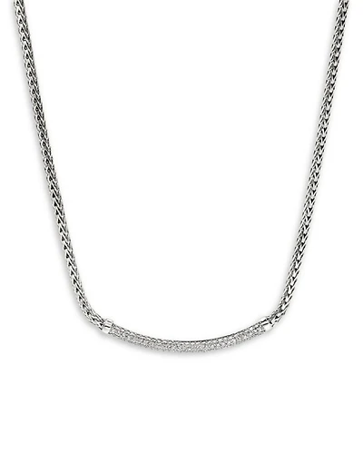 Sterling Silver JH Essentials Diamond Pavé Necklace, 16-18"