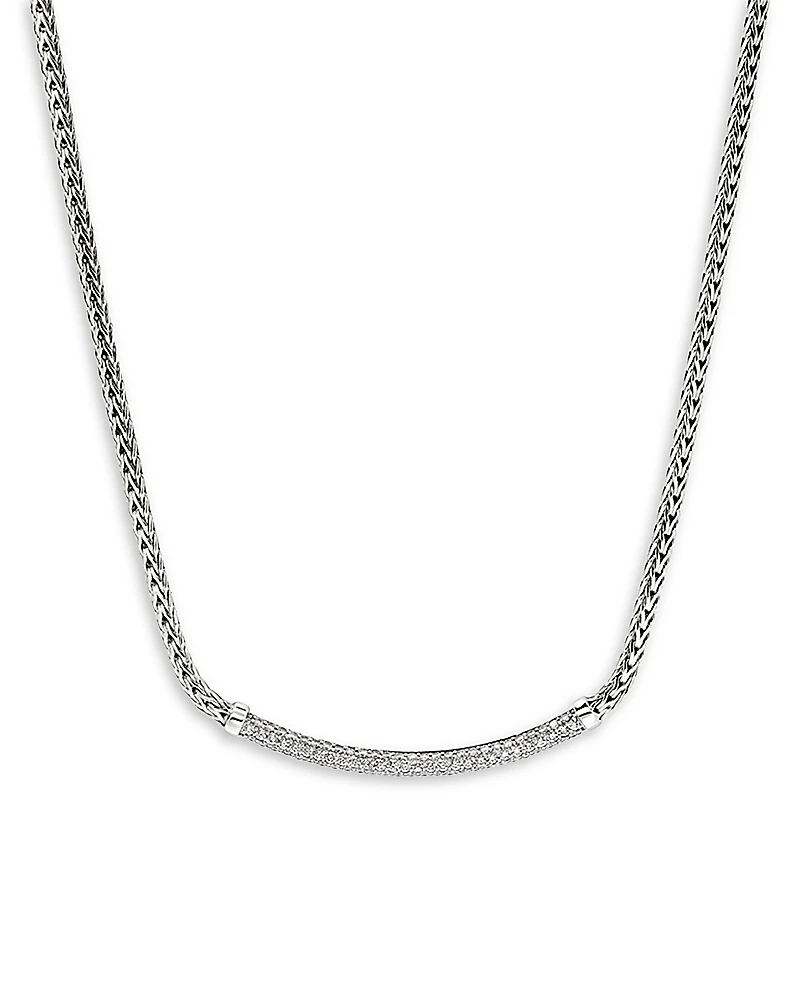 John Hardy Sterling Silver Jh Essentials Diamond Pave Necklace, 16-18