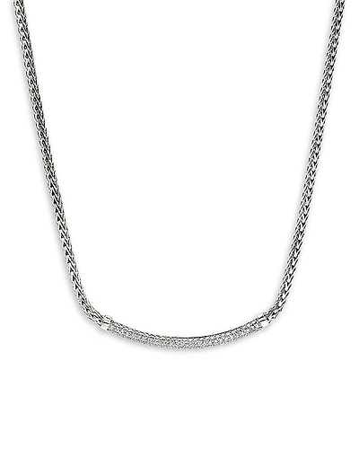 John Hardy Sterling Silver Jh Essentials Diamond Pave Necklace, 16-18