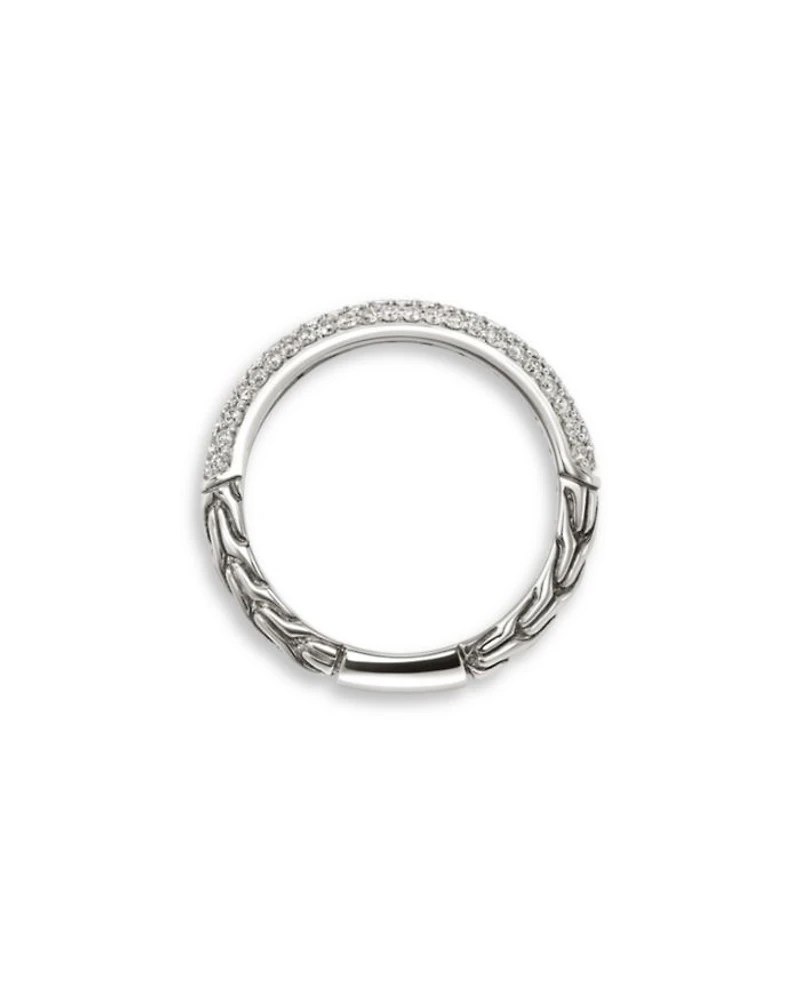Sterling Silver JH Essentials Pavé Diamond Band Ring, 0.60 tcw