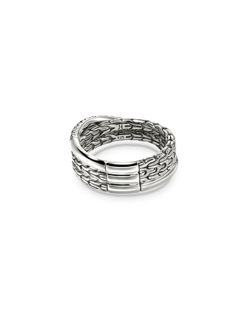 Sterling Silver JH Essentials Sapphire Pavé Crossover Statement Ring