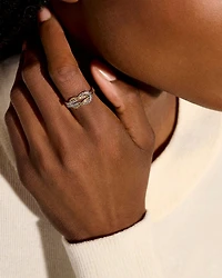 14K Yellow Gold & Sterling Silver Love Knot Ring