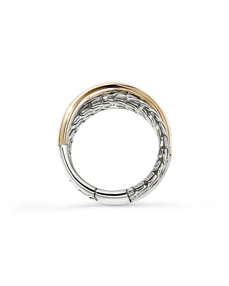 14K Yellow Gold & Sterling Silver JH Essentials Crossover Ring