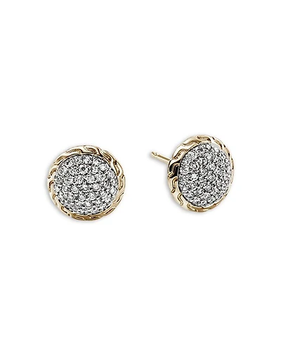 14K Yellow Gold JH Essentials Diamond Pavé Stud Earrings