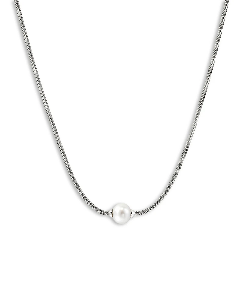 John Hardy Sterling Silver Jh Essentials Cultured Freshwater Pearl Solitaire Pendant Necklace, 16-18