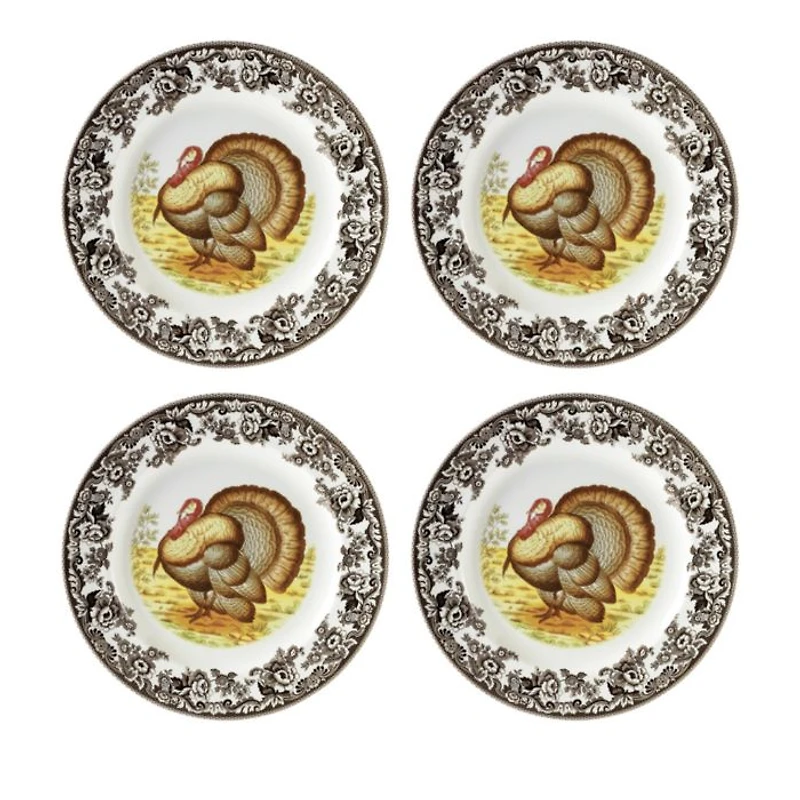 Woodland Turkey Salad Plate, Set of 4