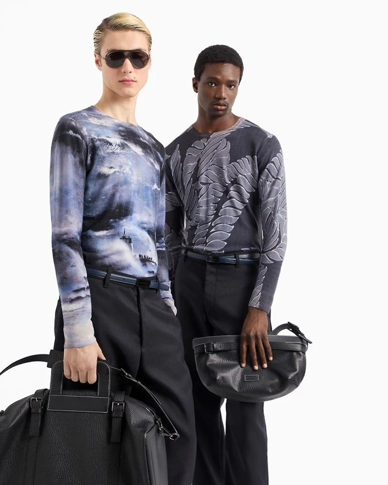 Wool Floral Digital Print Regular Fit Sweater