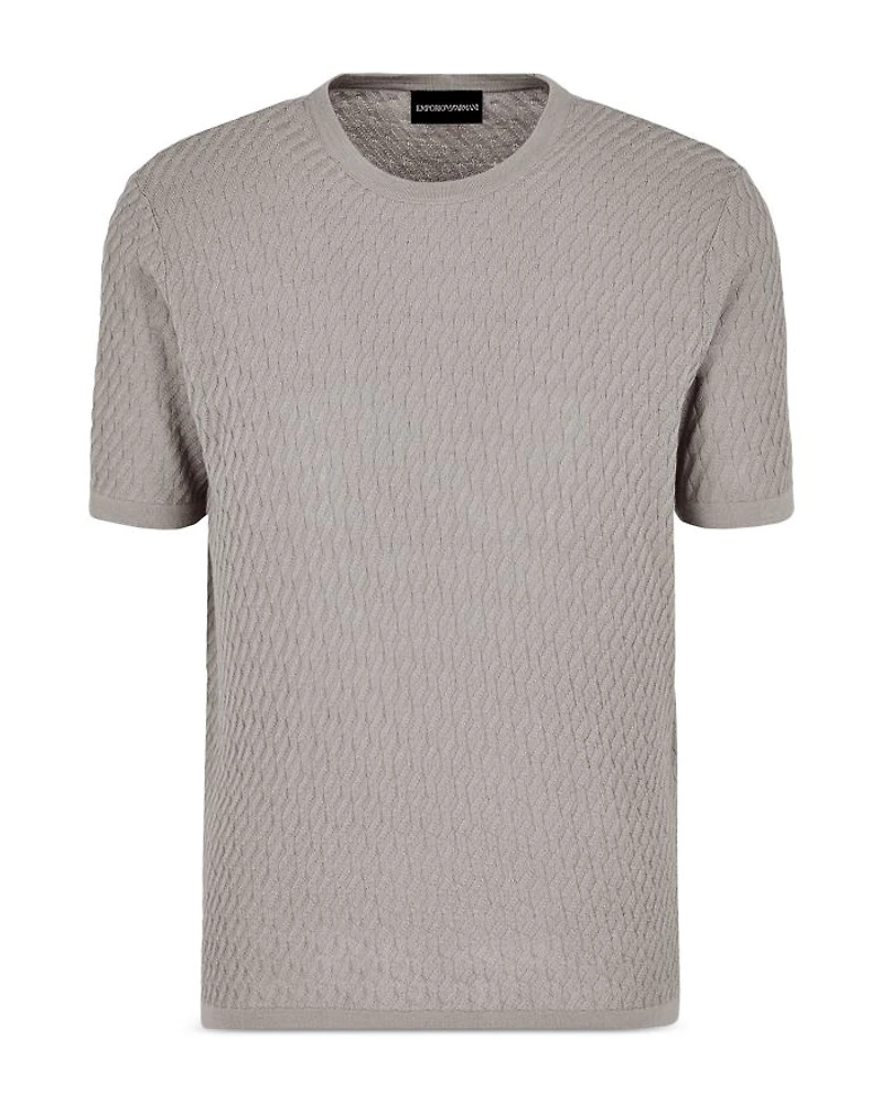 Short Sleeved Jacquard Sweater Tee
