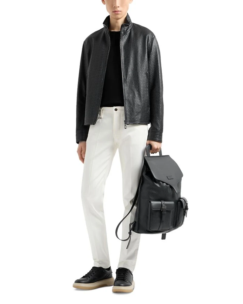 Allover Monochrome Jacquard Jersey Tee