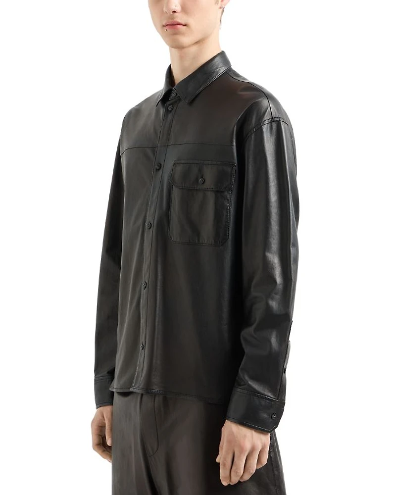 Leather Shirt Jacket