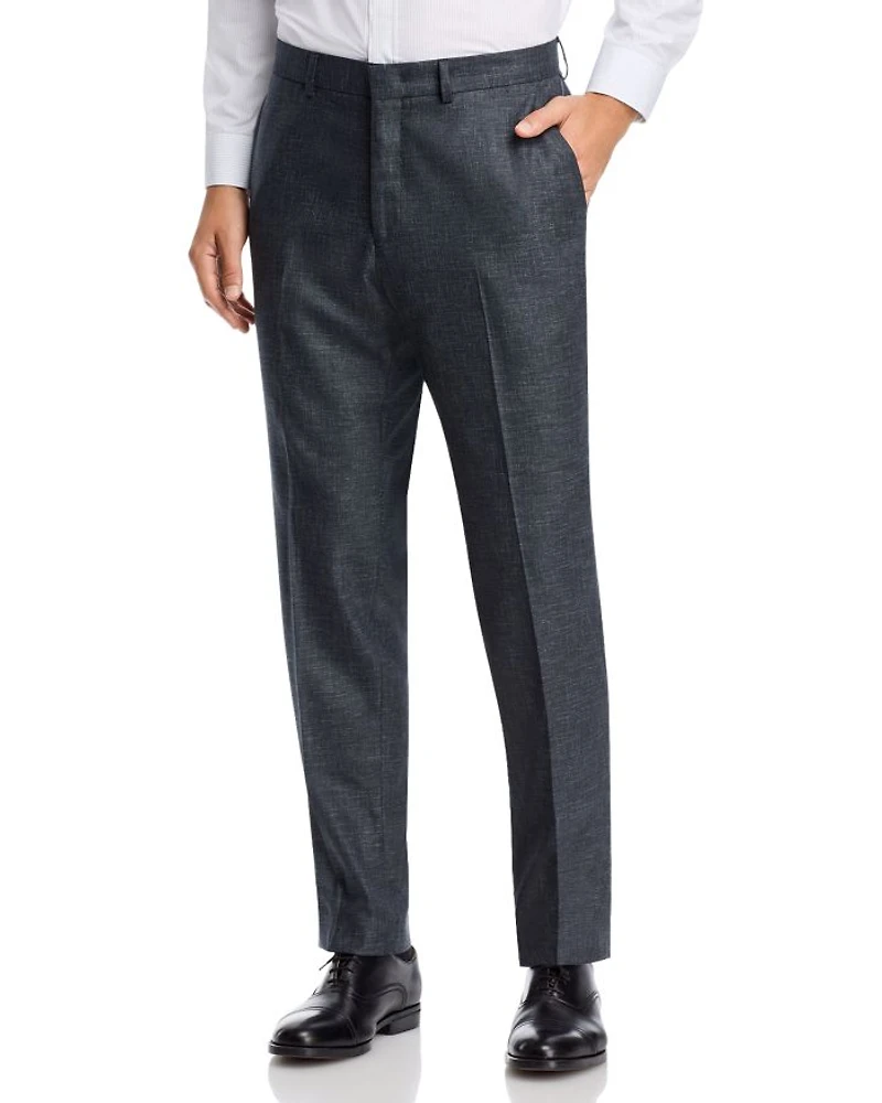 Melange Solid Slim Fit Suit Pants