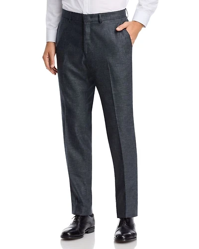 Melange Solid Slim Fit Suit Pants