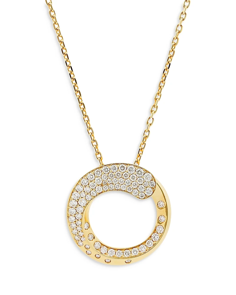Crivelli 18K Yellow Gold Like Diamond Pave Circle Pendant Necklace, 14-16 - Exclusive