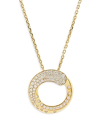 Crivelli 18K Yellow Gold Like Diamond Pave Circle Pendant Necklace, 14-16 - Exclusive