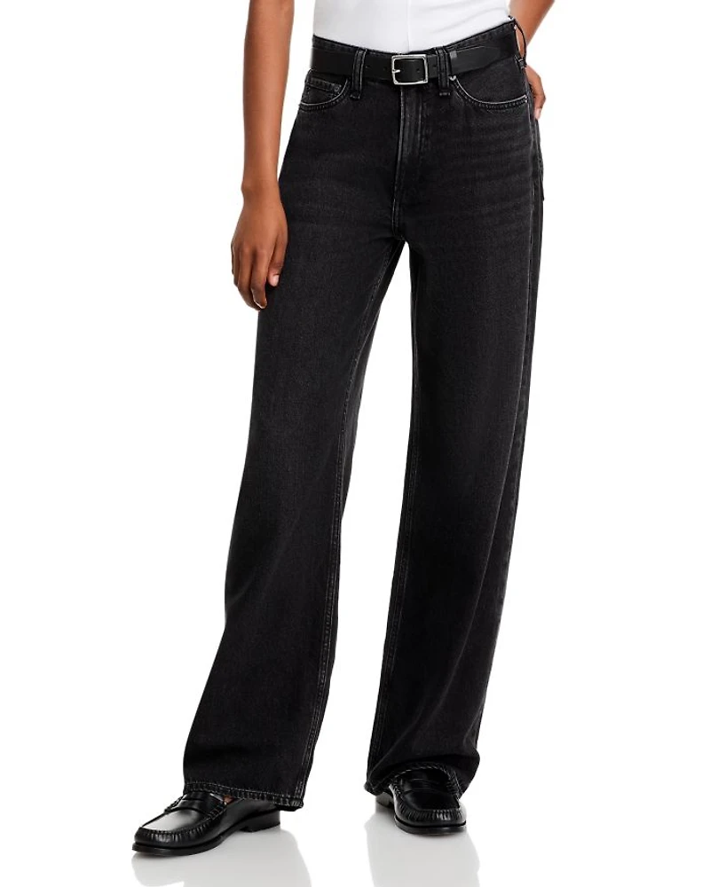 Featherweight Logan High Rise Wide Leg Jeans Jet Black