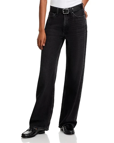 Featherweight Logan High Rise Wide Leg Jeans Jet Black