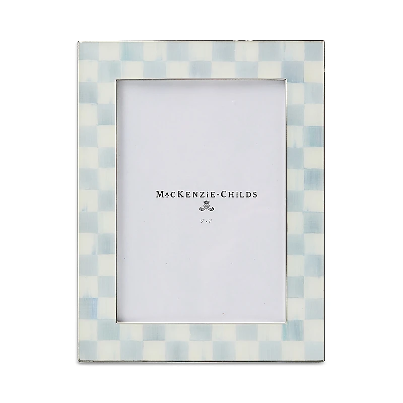 Mackenzie-Childs Sterling Check Silver Plated 5x7 Frame