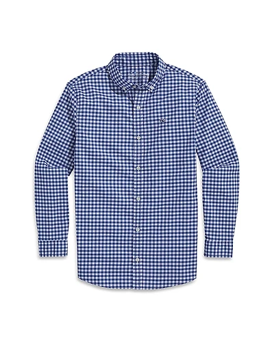 Vineyard Vines Boys' On-The-Go Brrr Gingham Button Down Shirt - Little Kid, Big Kid